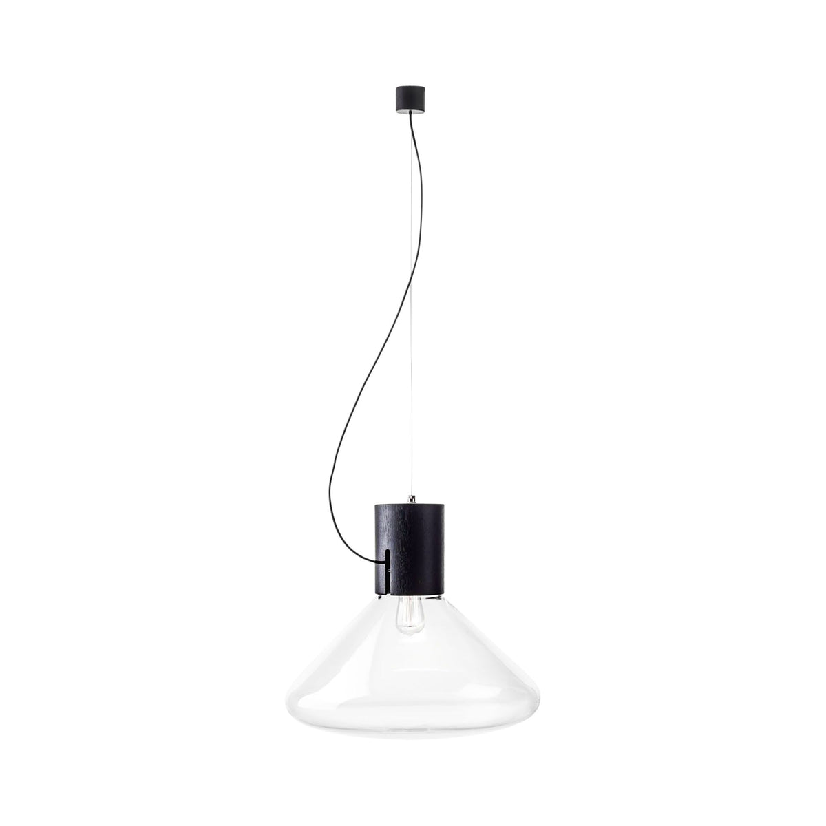 Muffins Wood 03B Pendant Brown Glass/Natural Oak with Black Cord