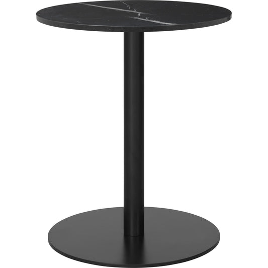 1.0 Dining Table Round Ø60 cm M. Black Base and White Carrara Marble Top