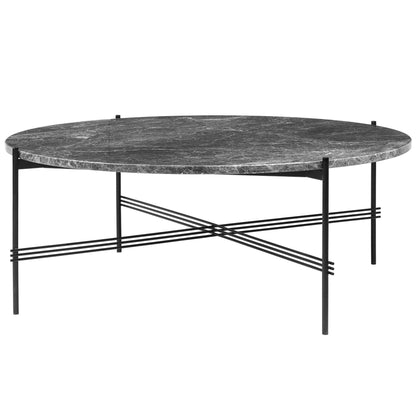 TS Coffee Table Round Ø105 Black/ Gray Emperador Marble