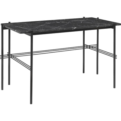 TS Desk 120x60 Polished Steel/White Carrara Marble
