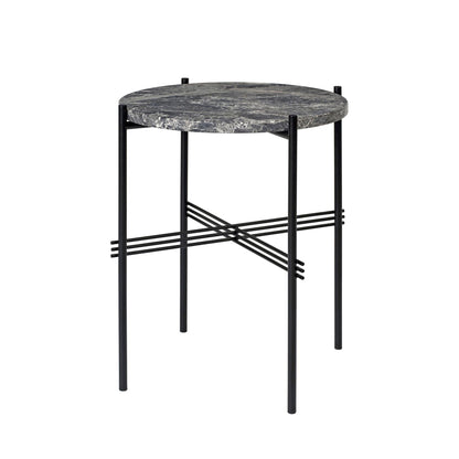 TS Side Table Round Ø40 Black/ Green Guatemala Marble