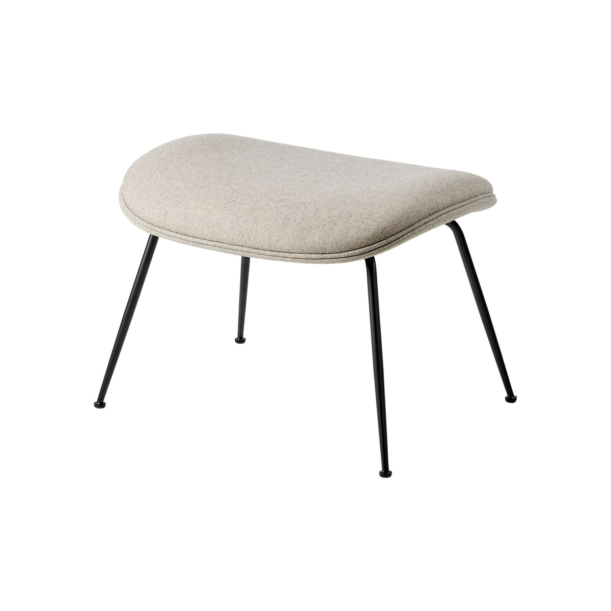 Beetle Ottoman Around Bouclé 004 With Legs In Semi Matt Brass
