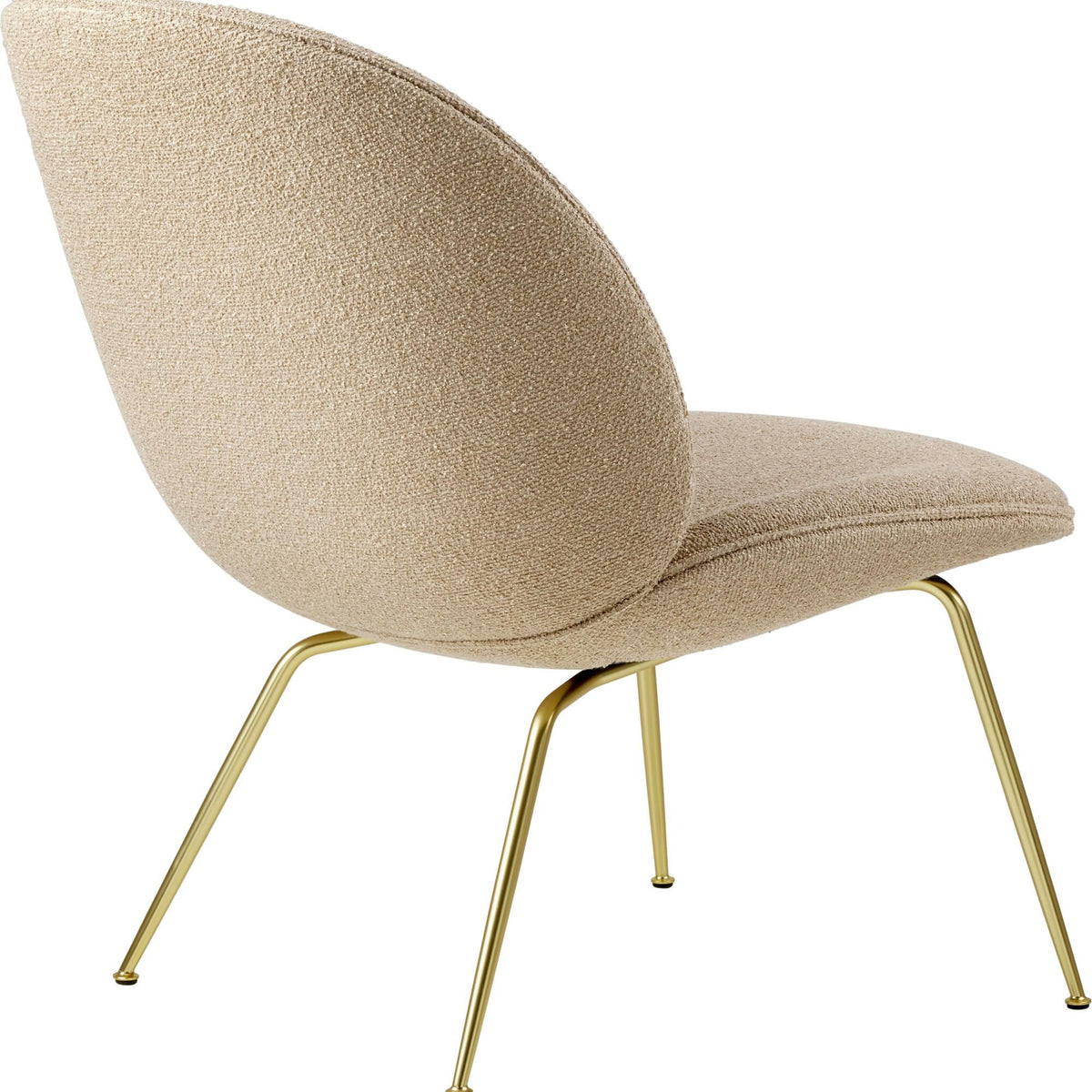 Beetle Armchair Around Bouclé 004 With Legs In Semi Matt Brass