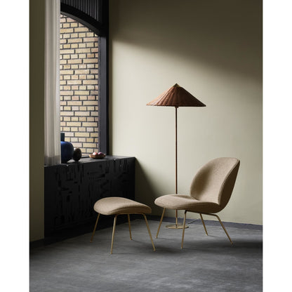 Beetle Armchair Around Bouclé 004 With Legs In Semi Matt Brass