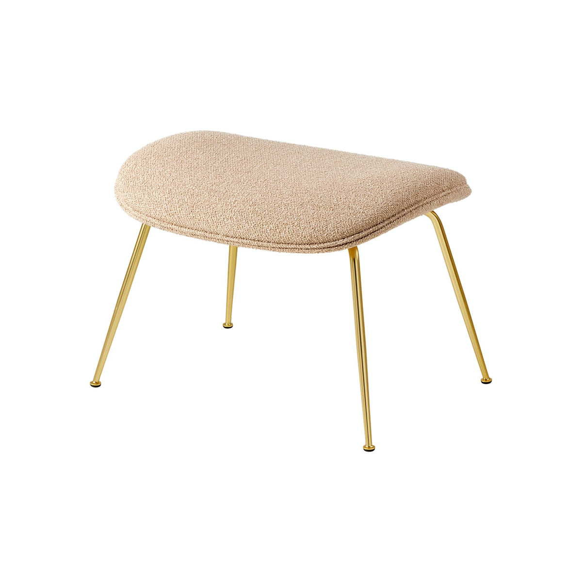 Beetle Ottoman Dora Boucle With Legs In Antique Brass