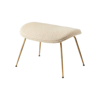 Beetle Ottoman Around Bouclé 004 With Legs In Semi Matt Brass