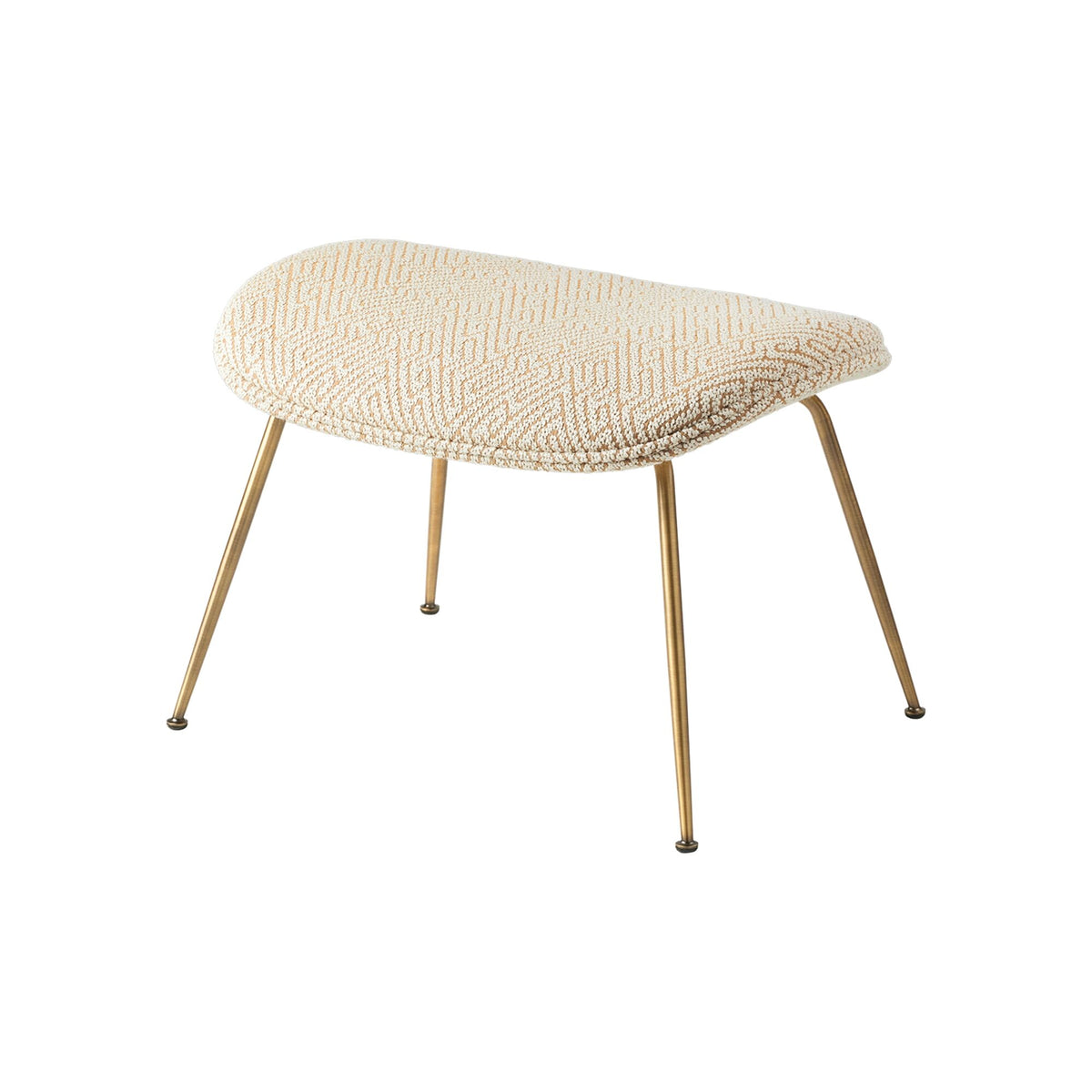 Beetle Ottoman Dora Boucle With Legs In Antique Brass