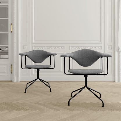 Masculo Office Chair Upholstered In Eero Special FR 106 With Base In Black Semi Matt