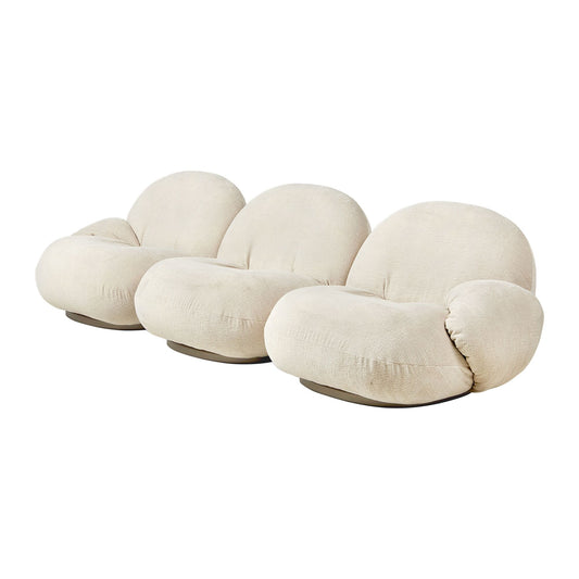 Pacha Sofa 3 Seater Upholstered In Mumble 02 With Base In Pearl Gold