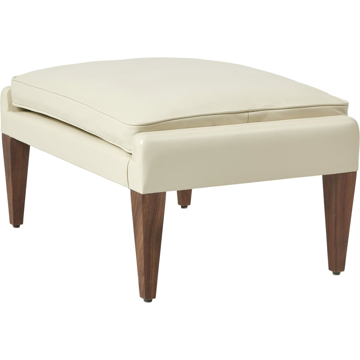 V11 Ottoman American Walnut/ Cream Leather