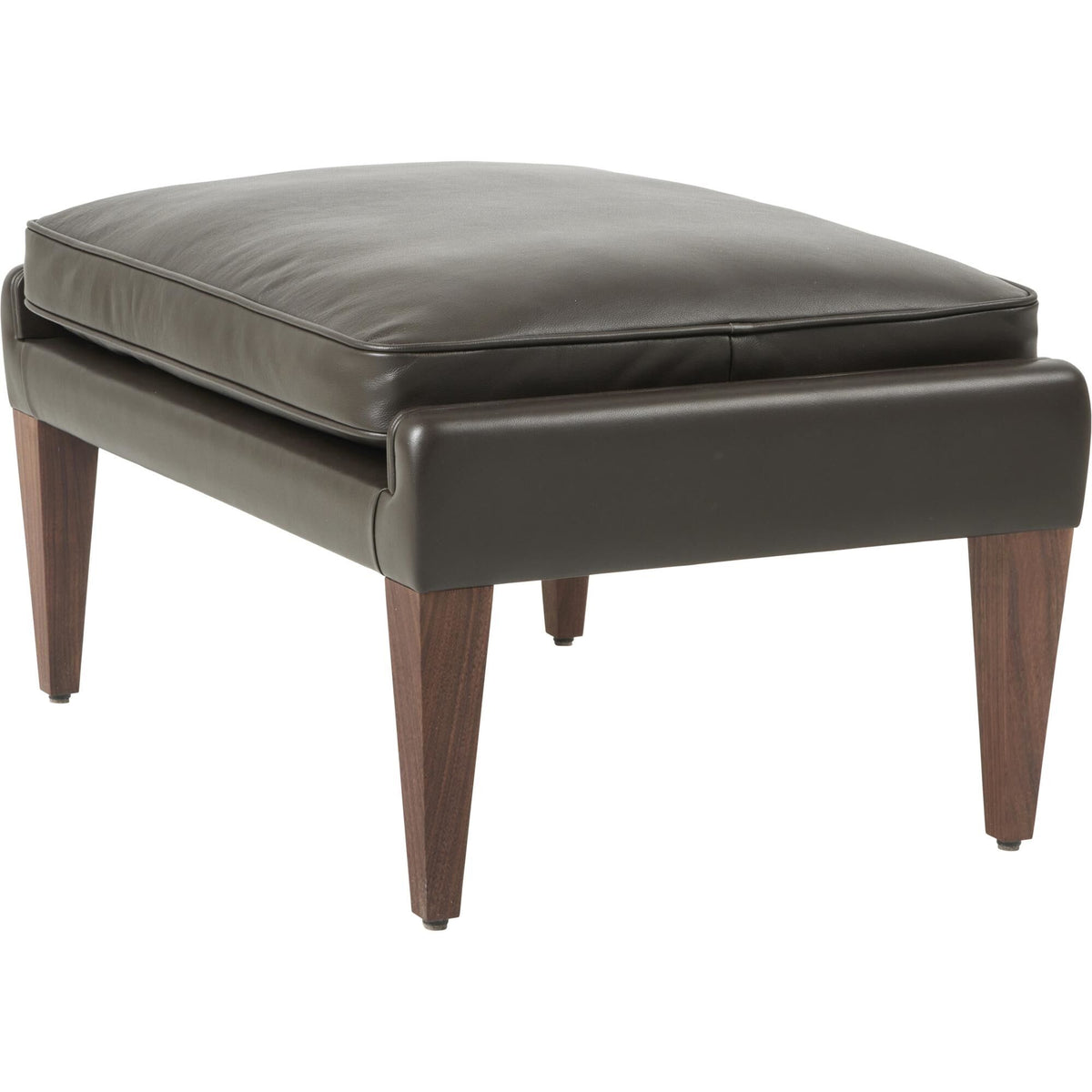 V11 Ottoman American Walnut/ Cream Leather