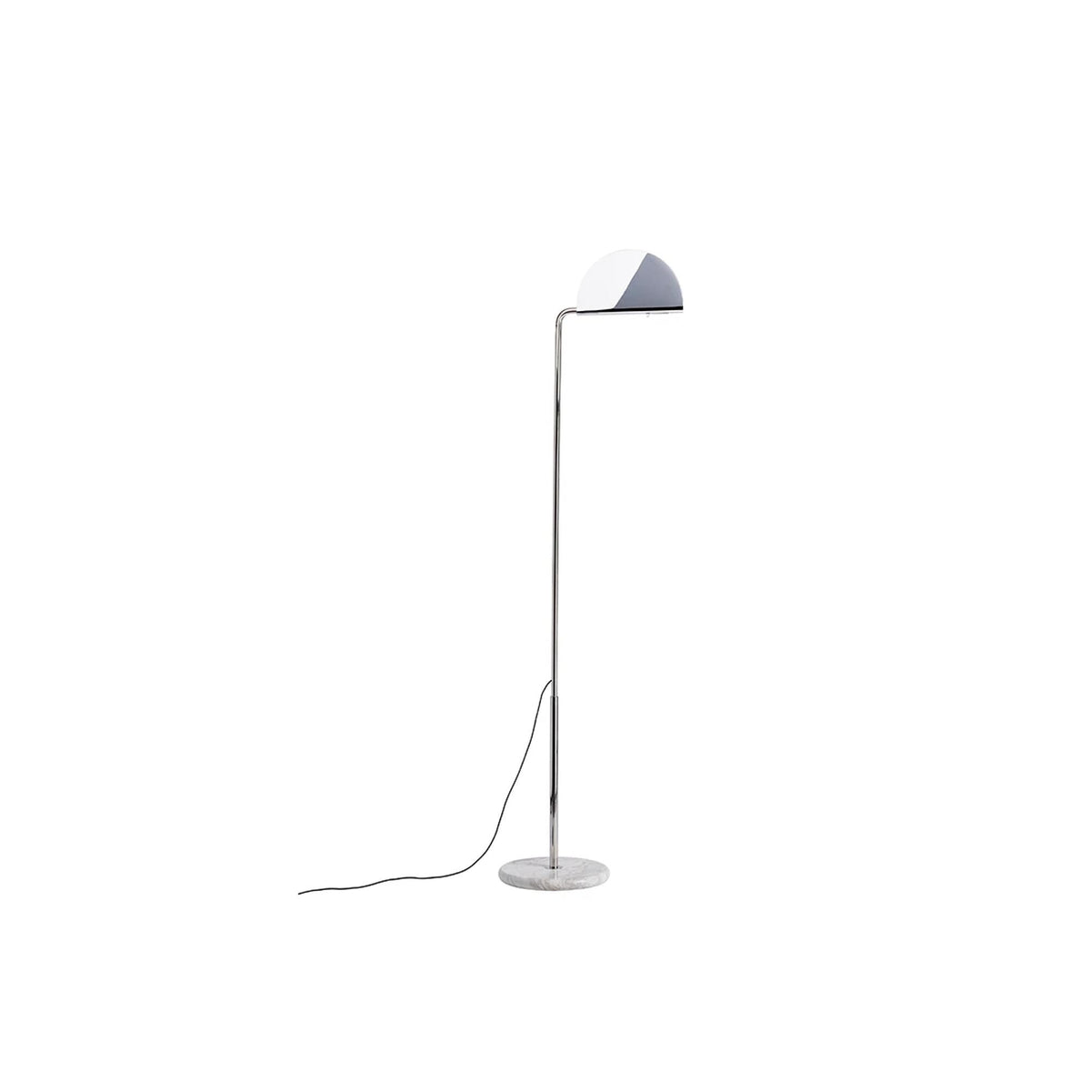 DCWéditions Mezzaluna Floor Lamp Chrome/ Deep Blue