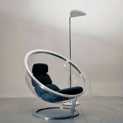 DCWéditions Mezzaluna Floor Lamp Chrome/ Red