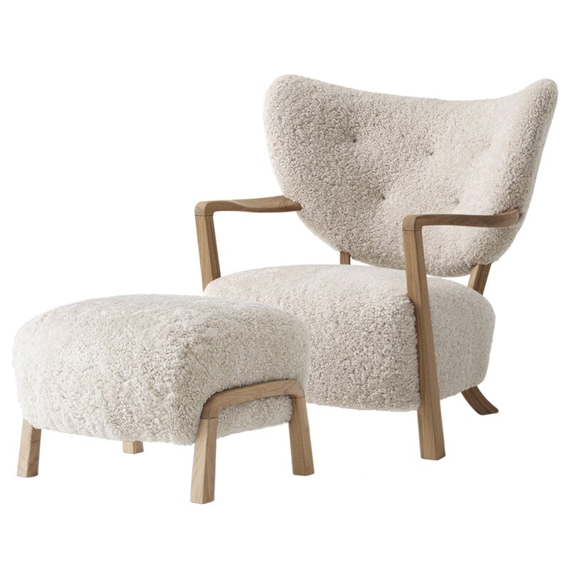 Wulff ATD2 lounge chair and ATD3 pouf by &Tradition #Moonlight - oak #