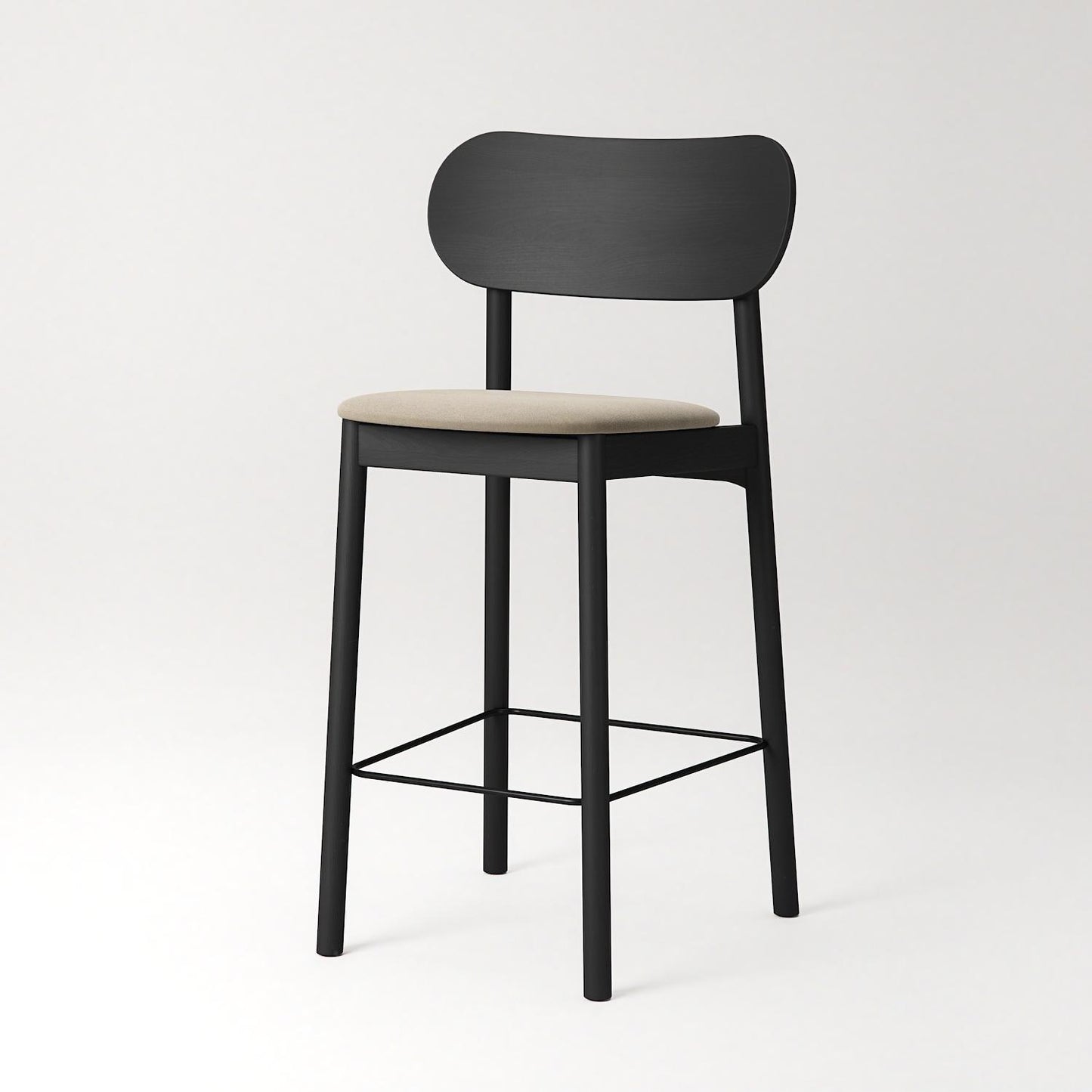 Decotique Elephant Bar Stool Black/Beige Velvet