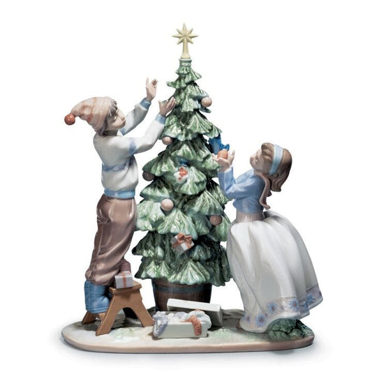 Trimming The Tree Figurine by Lladró