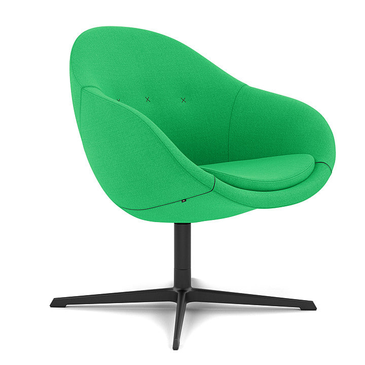 Kokon™ Club - Swivel easy chair with 4-spoke base (Base - Matte Black / Upholstery Material - Vidar)