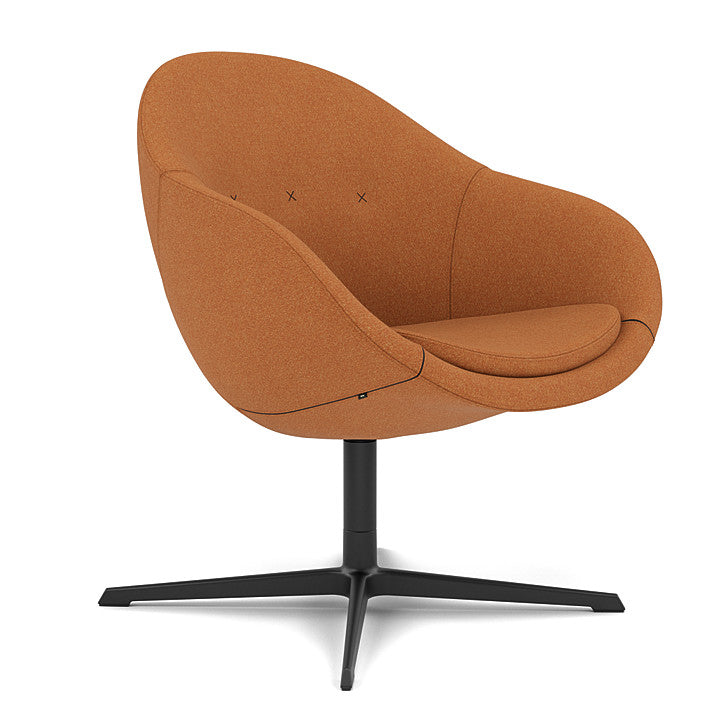 Kokon™ Club - Swivel easy chair with 4-spoke base (Base - Matte Black / Upholstery Material - Melange Nap)