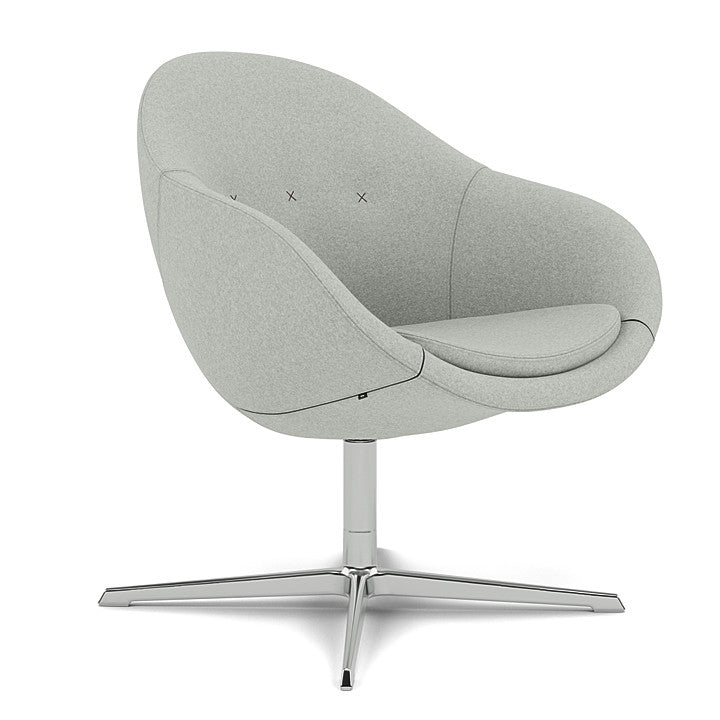 Kokon™ Club - Swivel easy chair with 4-spoke base (Base - Chrome / Upholstery Material - Divina Melange)