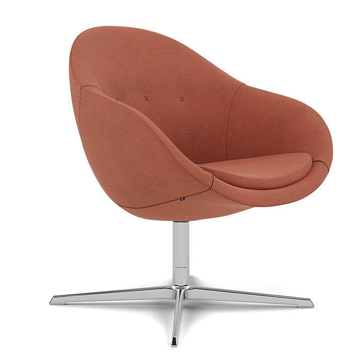 Kokon™ Club - Swivel easy chair with 4-spoke base (Base - Chrome / Upholstery Material - Reflect)