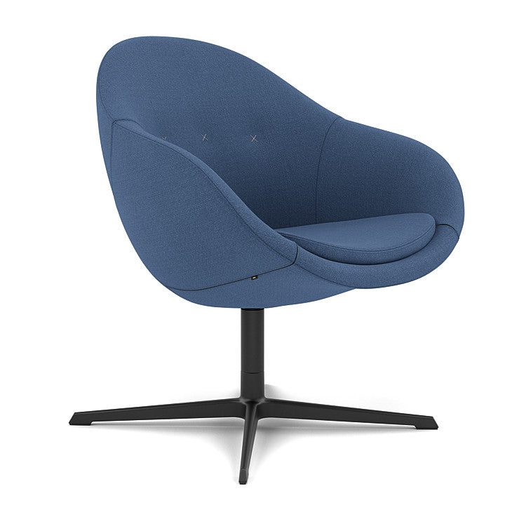 Kokon™ Club - Swivel easy chair with 4-spoke base (Base - Matte Black / Upholstery Material - Vidar)