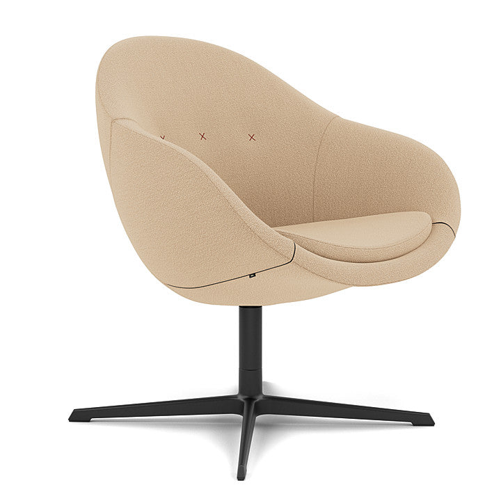 Kokon™ Club - Swivel easy chair with 4-spoke base (Base - Matte Black / Upholstery Material - Vidar)