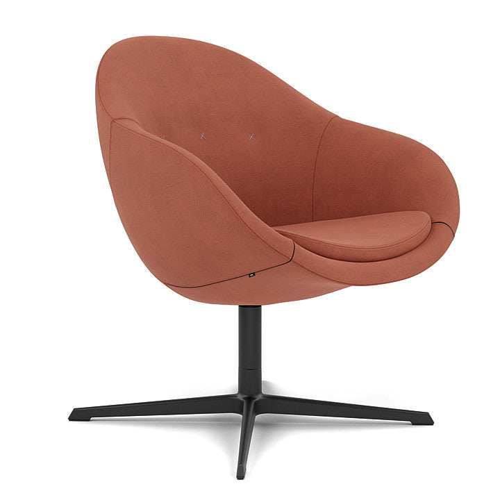 Kokon™ Club - Swivel easy chair with 4-spoke base (Base - Matte Black / Upholstery Material - Reflect)