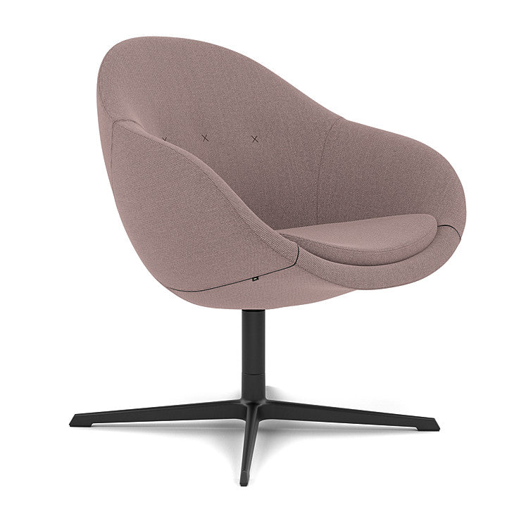 Kokon™ Club - Swivel easy chair with 4-spoke base (Base - Matte Black / Upholstery Material - Re-Wool)