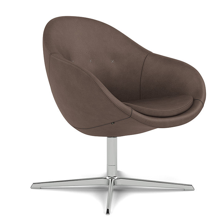 Kokon™ Club - Swivel easy chair with 4-spoke base (Base - Chrome / Upholstery Material - DUNES)