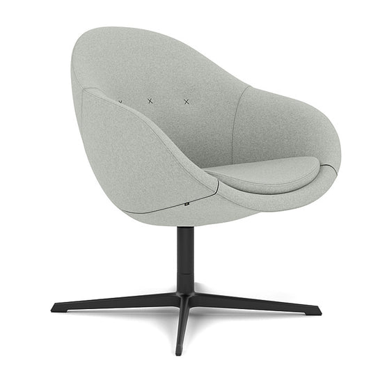 Kokon™ Club - Swivel easy chair with 4-spoke base (Base - Matte Black / Upholstery Material - Divina Melange)