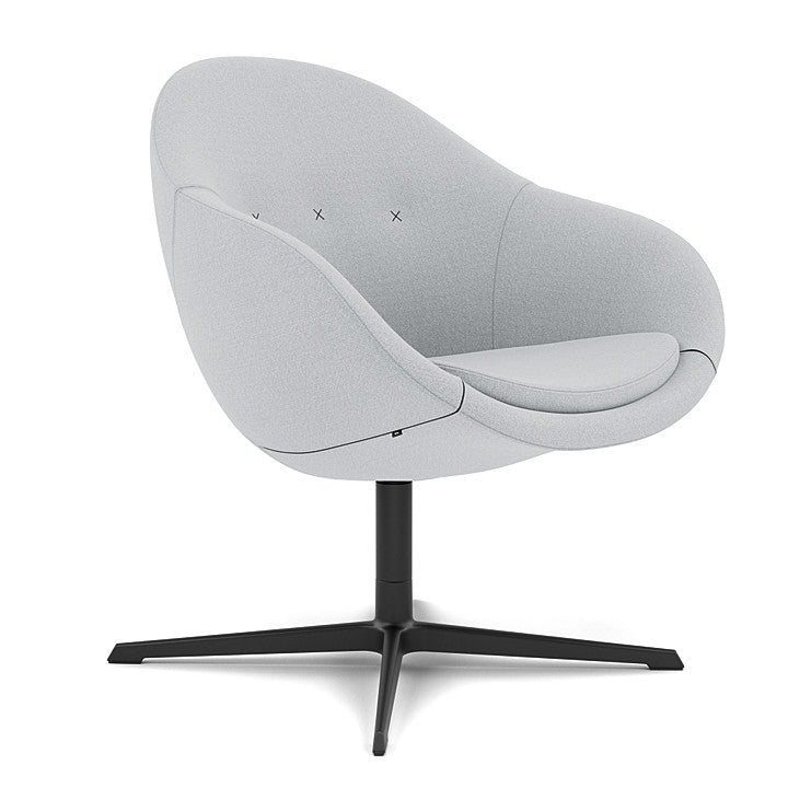 Kokon™ Club - Swivel easy chair with 4-spoke base (Base - Matte Black / Upholstery Material - Vidar)