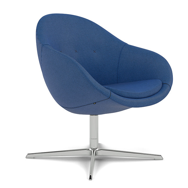 Kokon™ Club - Swivel easy chair with 4-spoke base (Base - Chrome / Upholstery Material - Reflect)