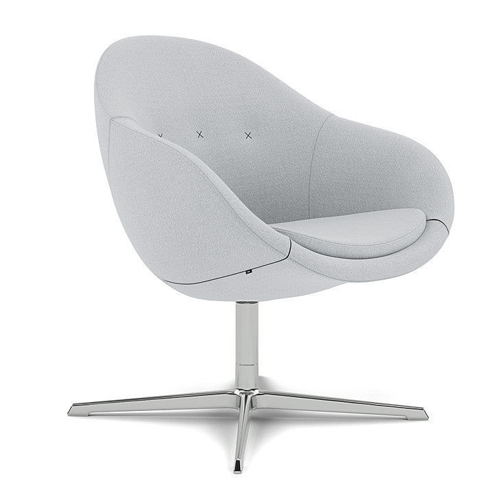 Kokon™ Club - Swivel easy chair with 4-spoke base (Base - Chrome / Upholstery Material - Vidar)