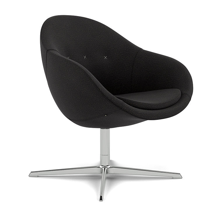 Kokon™ Club - Swivel easy chair with 4-spoke base (Base - Chrome / Upholstery Material - Re-Wool) by Varier Furniture