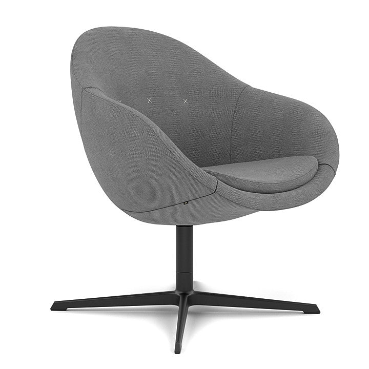 Kokon™ Club - Swivel easy chair with 4-spoke base (Base - Matte Black / Upholstery Material - Fiord 2)