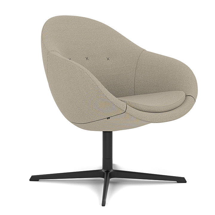 Kokon™ Club - Swivel easy chair with 4-spoke base (Base - Matte Black / Upholstery Material - Hallingdal 65)