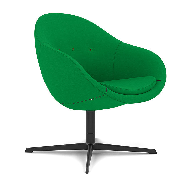 Kokon™ Club - Swivel easy chair with 4-spoke base (Base - Matte Black / Upholstery Material - Divina 3)