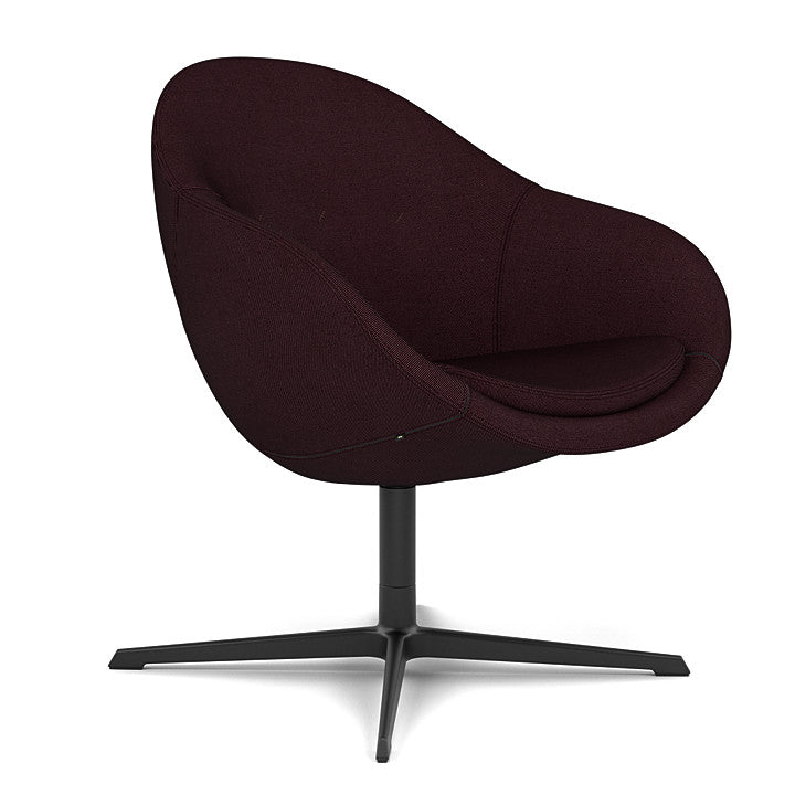 Kokon™ Club - Swivel easy chair with 4-spoke base (Base - Matte Black / Upholstery Material - Reflect)