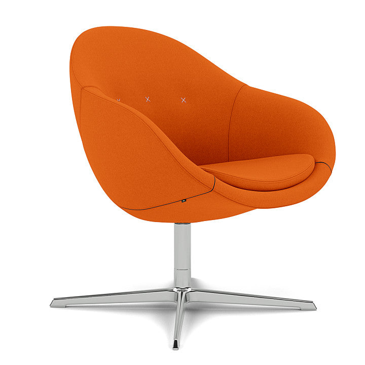 Kokon™ Club - Swivel easy chair with 4-spoke base (Base - Chrome / Upholstery Material - Divina 3)