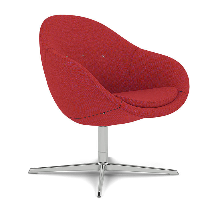 Kokon™ Club - Swivel easy chair with 4-spoke base (Base - Chrome / Upholstery Material - Hallingdal 65)