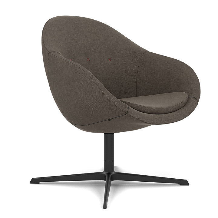 Kokon™ Club - Swivel easy chair with 4-spoke base (Base - Matte Black / Upholstery Material - Reflect)