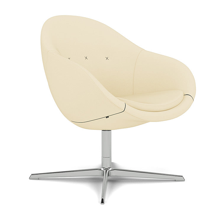 Kokon™ Club - Swivel easy chair with 4-spoke base (Base - Chrome / Upholstery Material - Reflect)