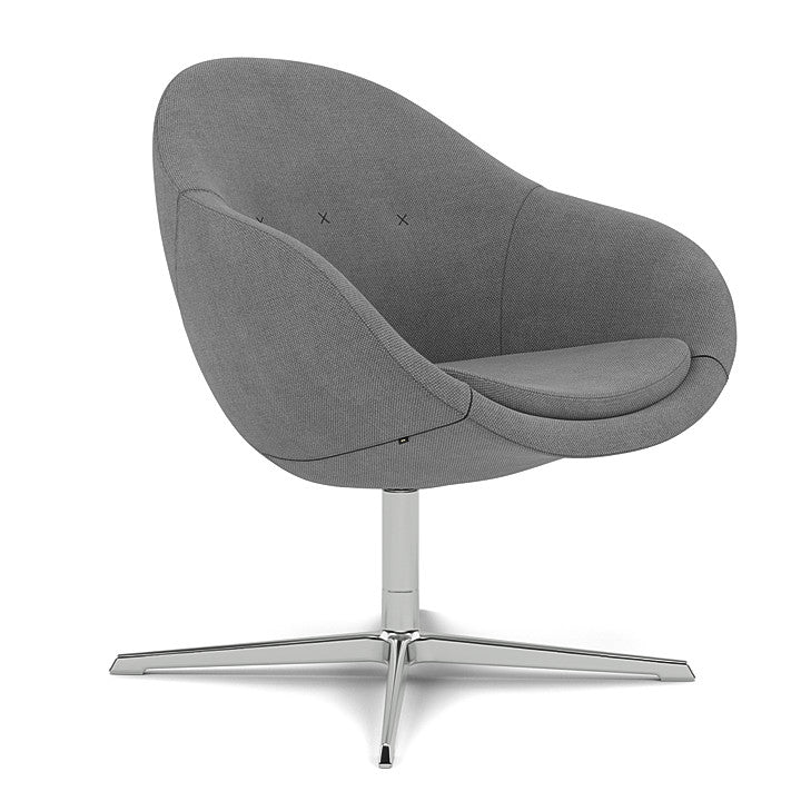 Kokon™ Club - Swivel easy chair with 4-spoke base (Base - Chrome / Upholstery Material - Fiord 2)