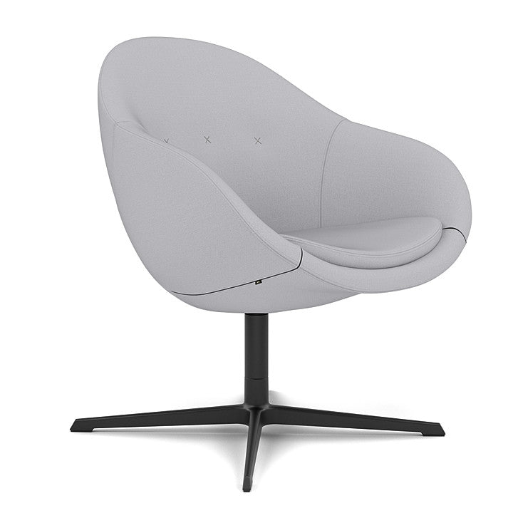 Kokon™ Club - Swivel easy chair with 4-spoke base (Base - Matte Black / Upholstery Material - Reflect)