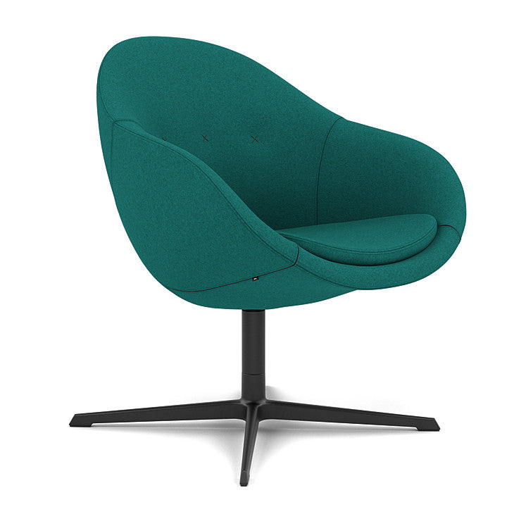 Kokon™ Club - Swivel easy chair with 4-spoke base (Base - Matte Black / Upholstery Material - Divina Melange)