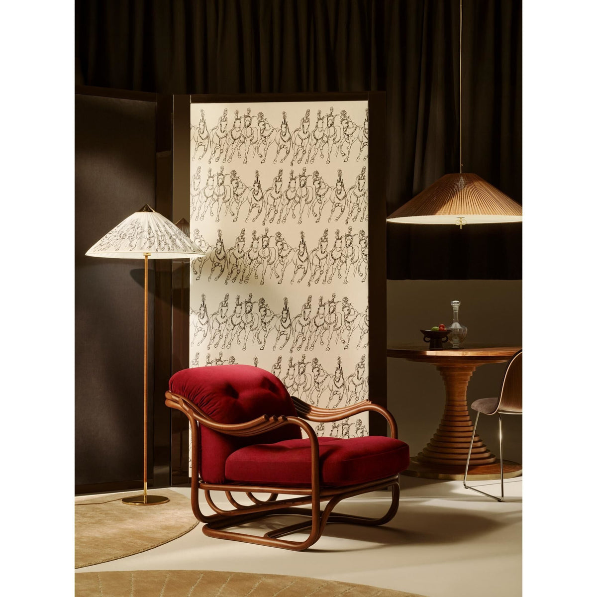 Tynell Collection 9602 Garro Éditions Floor Lamp Brass/Harigey Circus Horses