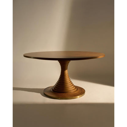 Tavolo A Dischi Dining Table Ø120 American Walnut/High Gloss