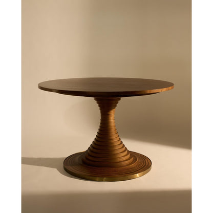 Tavolo A Dischi Dining Table Ø150 American Walnut/High Gloss