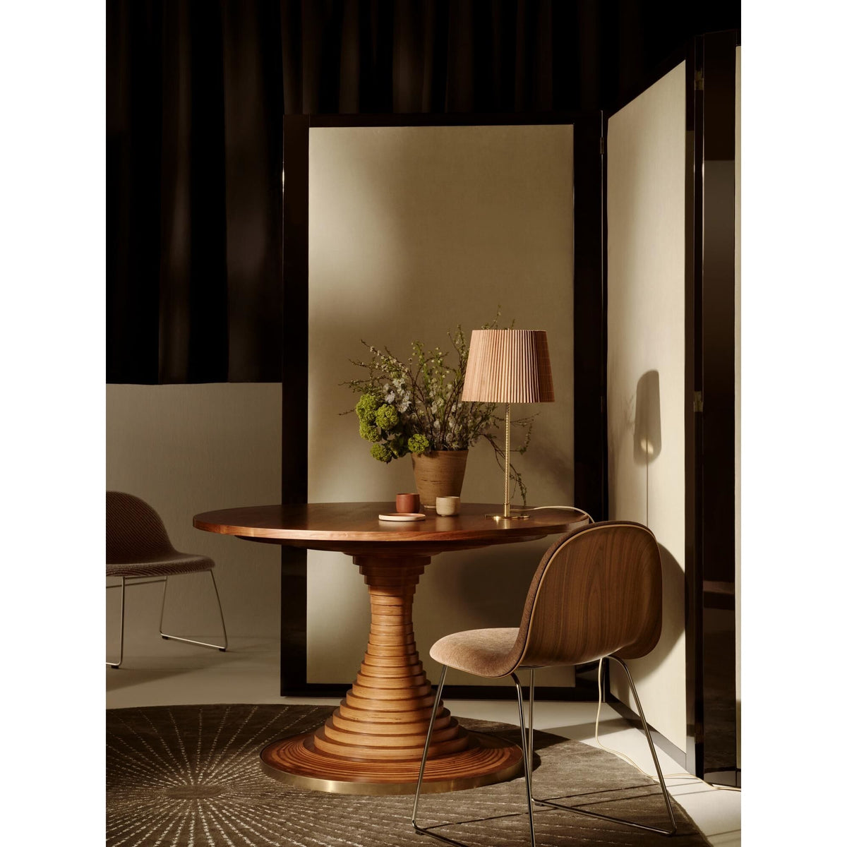 Tavolo A Dischi Dining Table Ø150 American Walnut/High Gloss