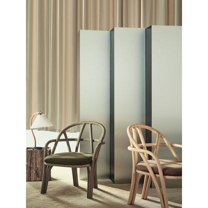 Bistra Dining Chair With Armrests Ebony Painted Rattan/Fustagno Limonta 001